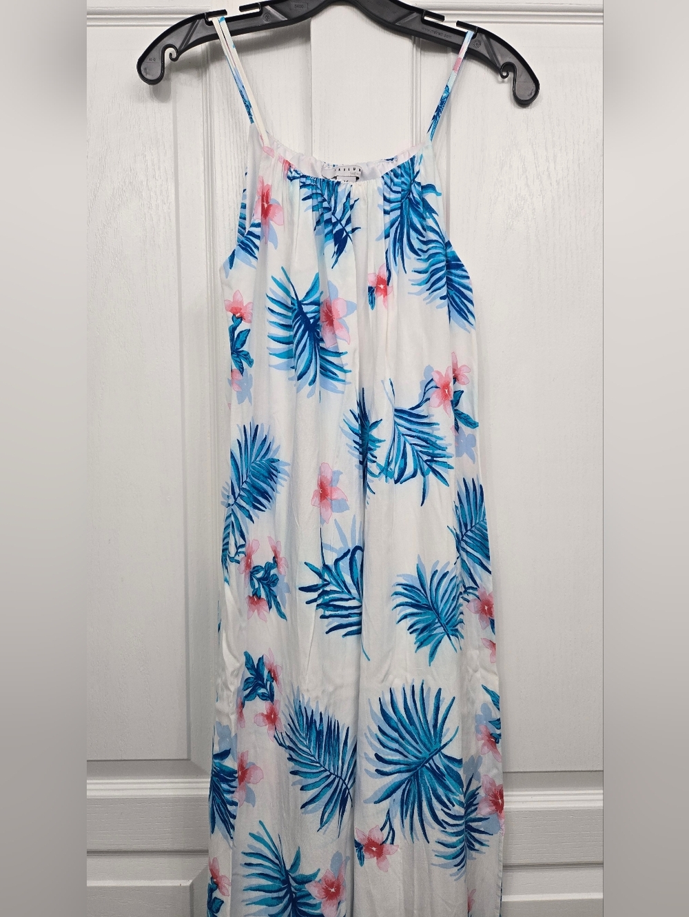 Tropical Palm Print Maxi Dress